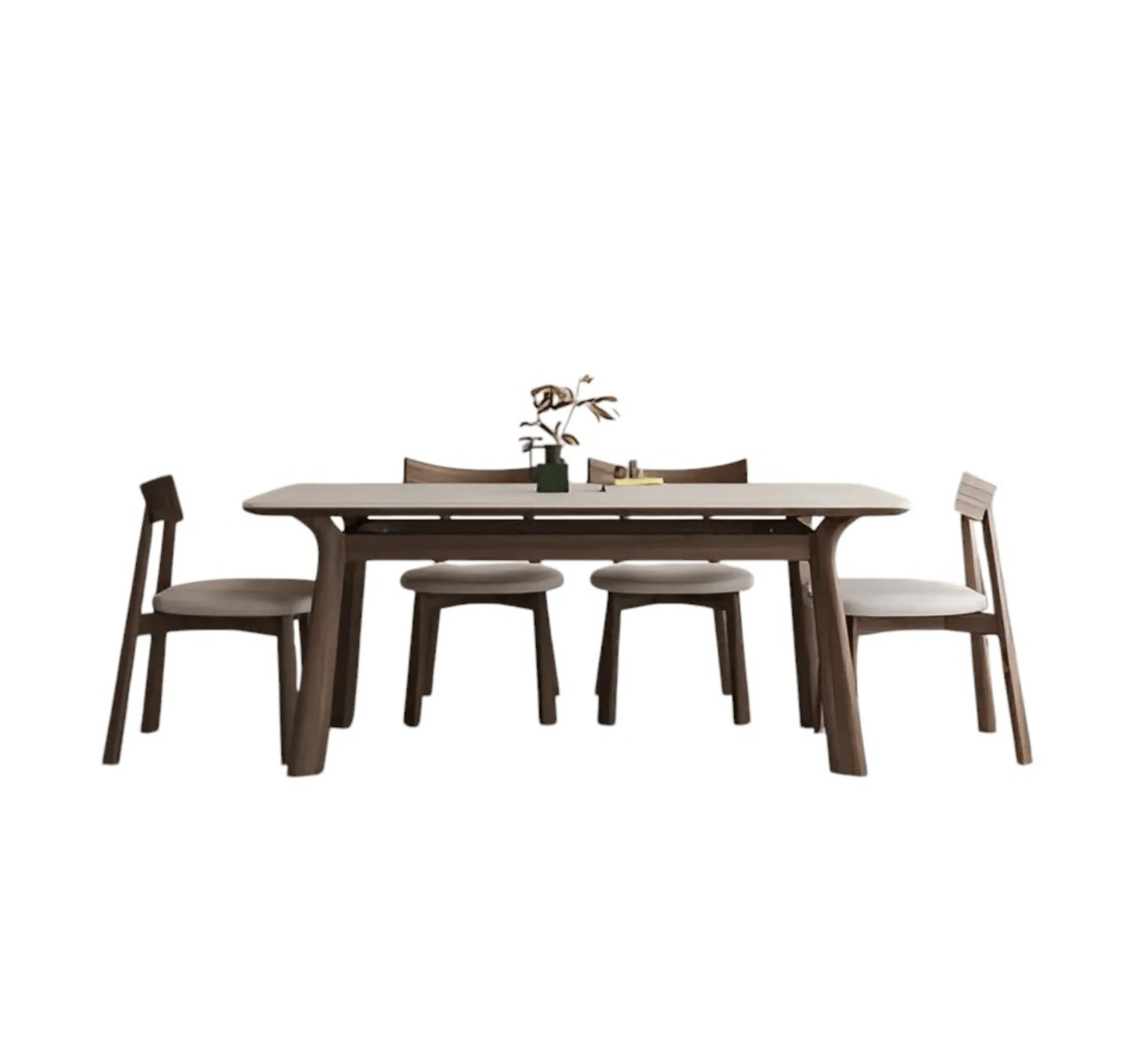 Panache Marble-Top Wooden Dining Table Set