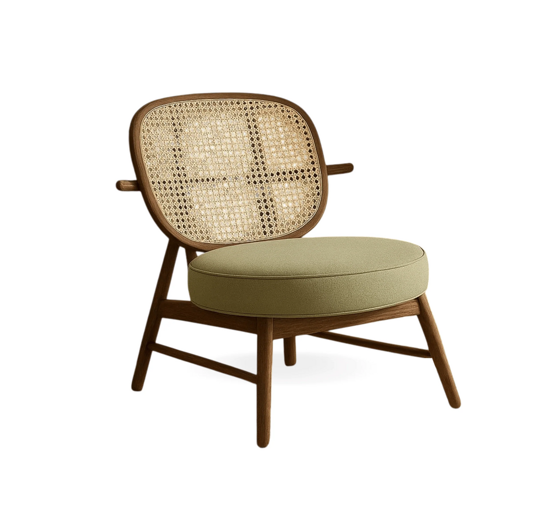 Abby Wooden Plush Armchair