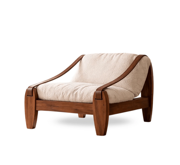 Prive Wooden Plush Armchair
