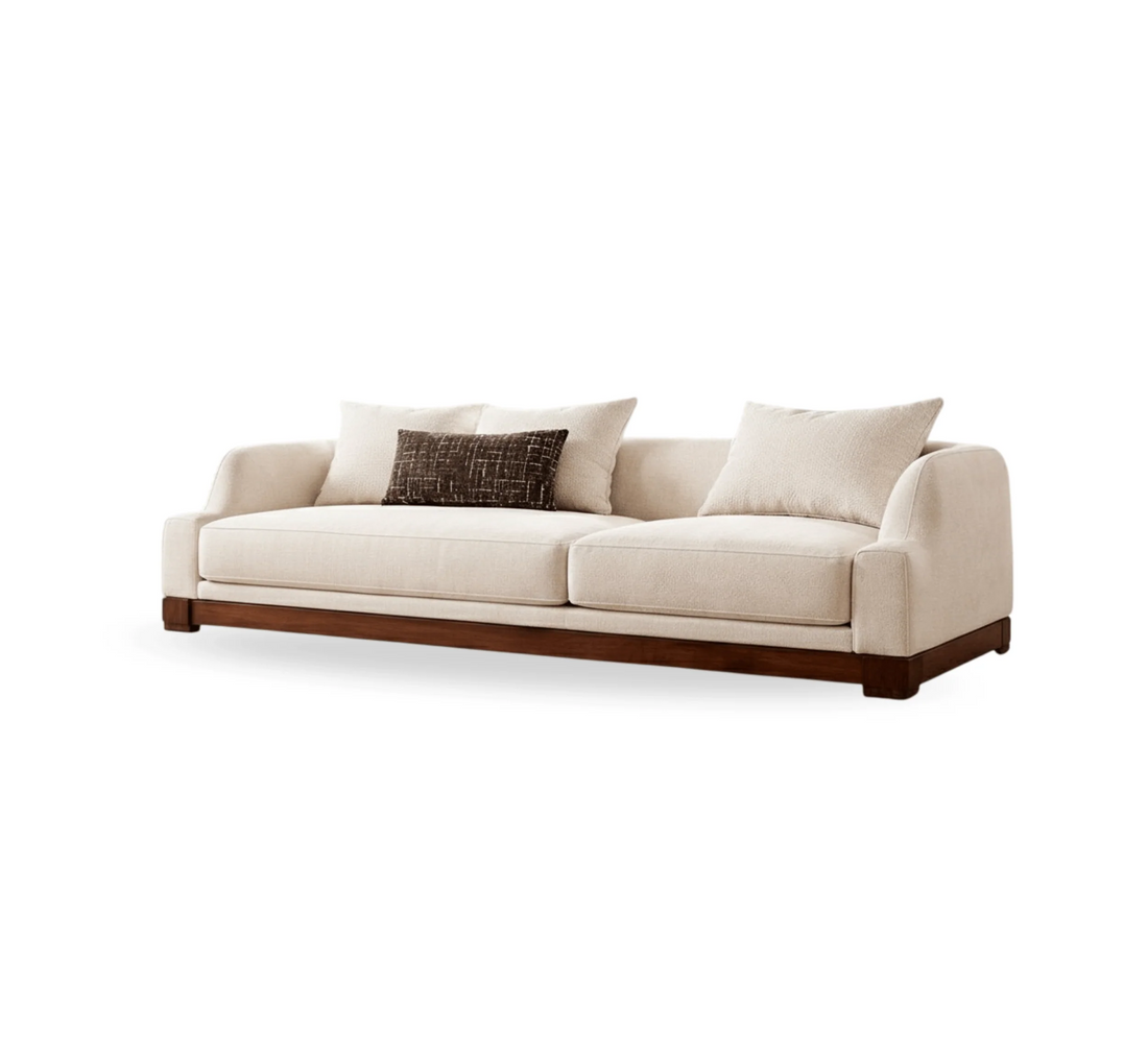 Nestra Plush Wooden Upholstered Sofa Set