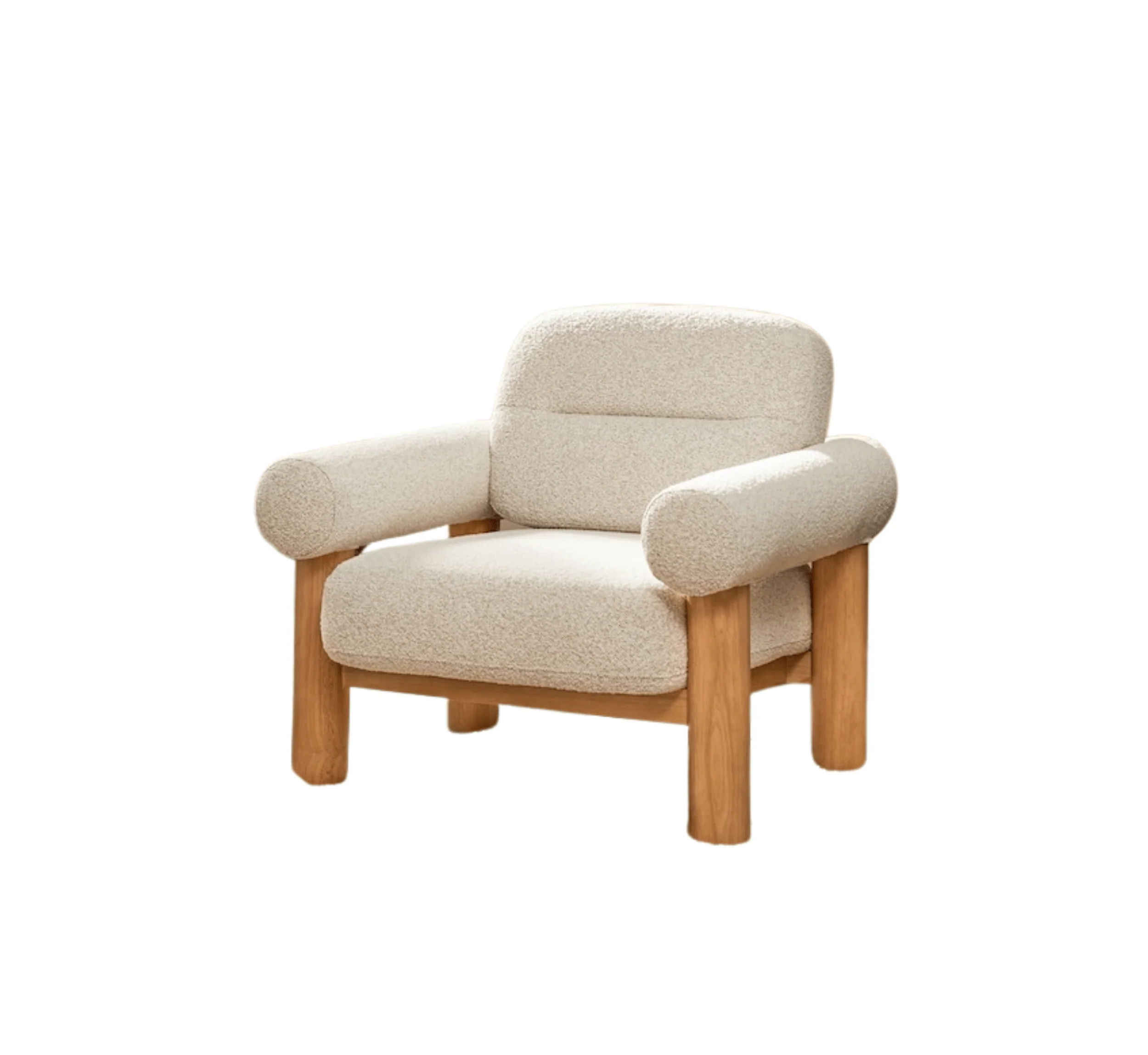 Casa Wooden Plush Armchair