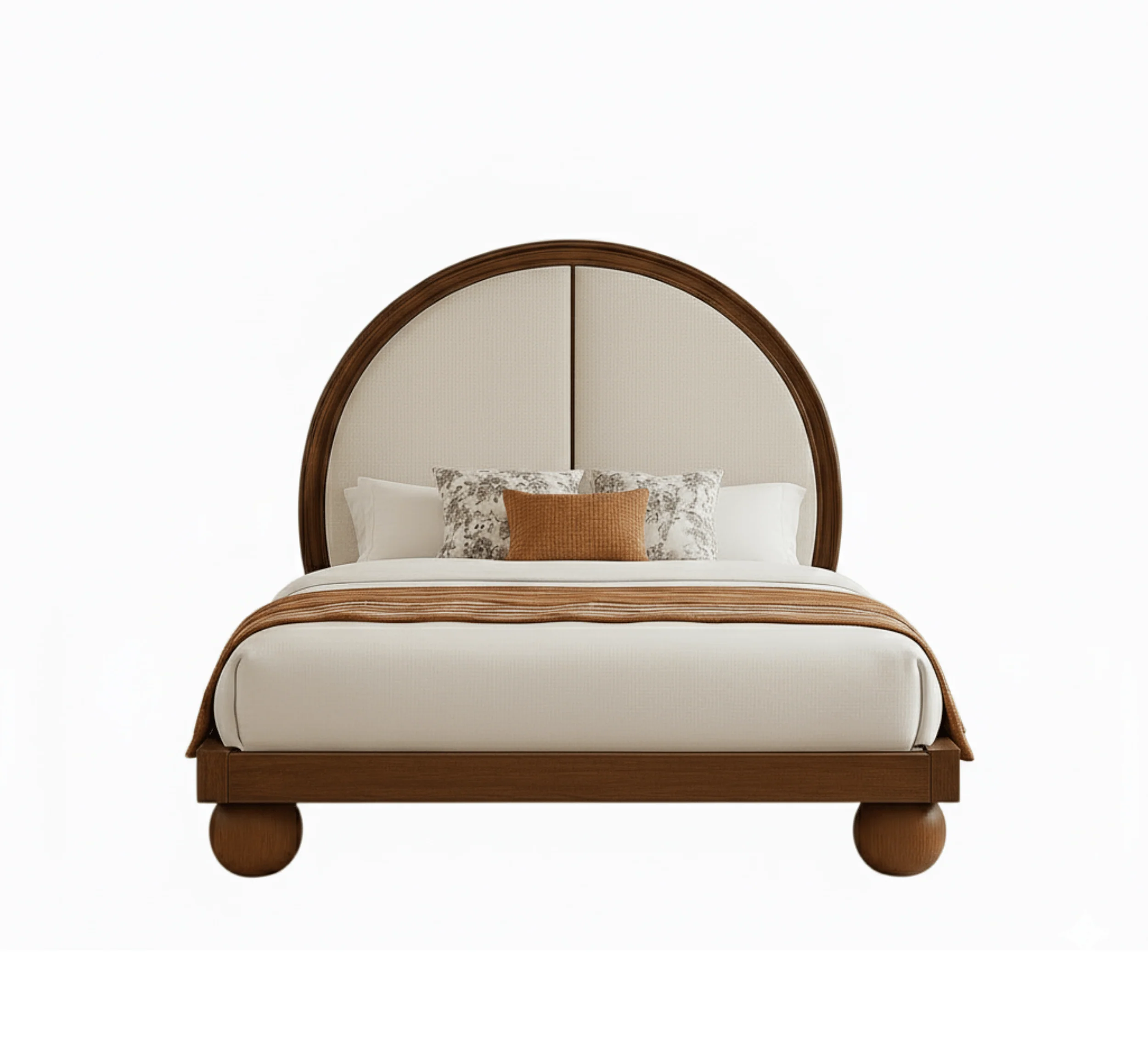 Solid Wood Upholstered Bed