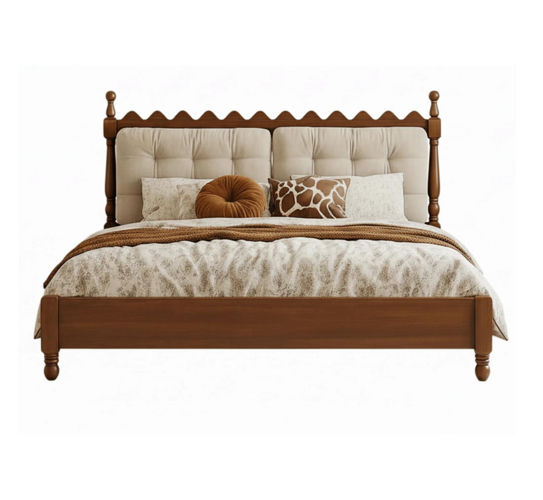 Sevilla 100% Solid Wood Upholstered Bed