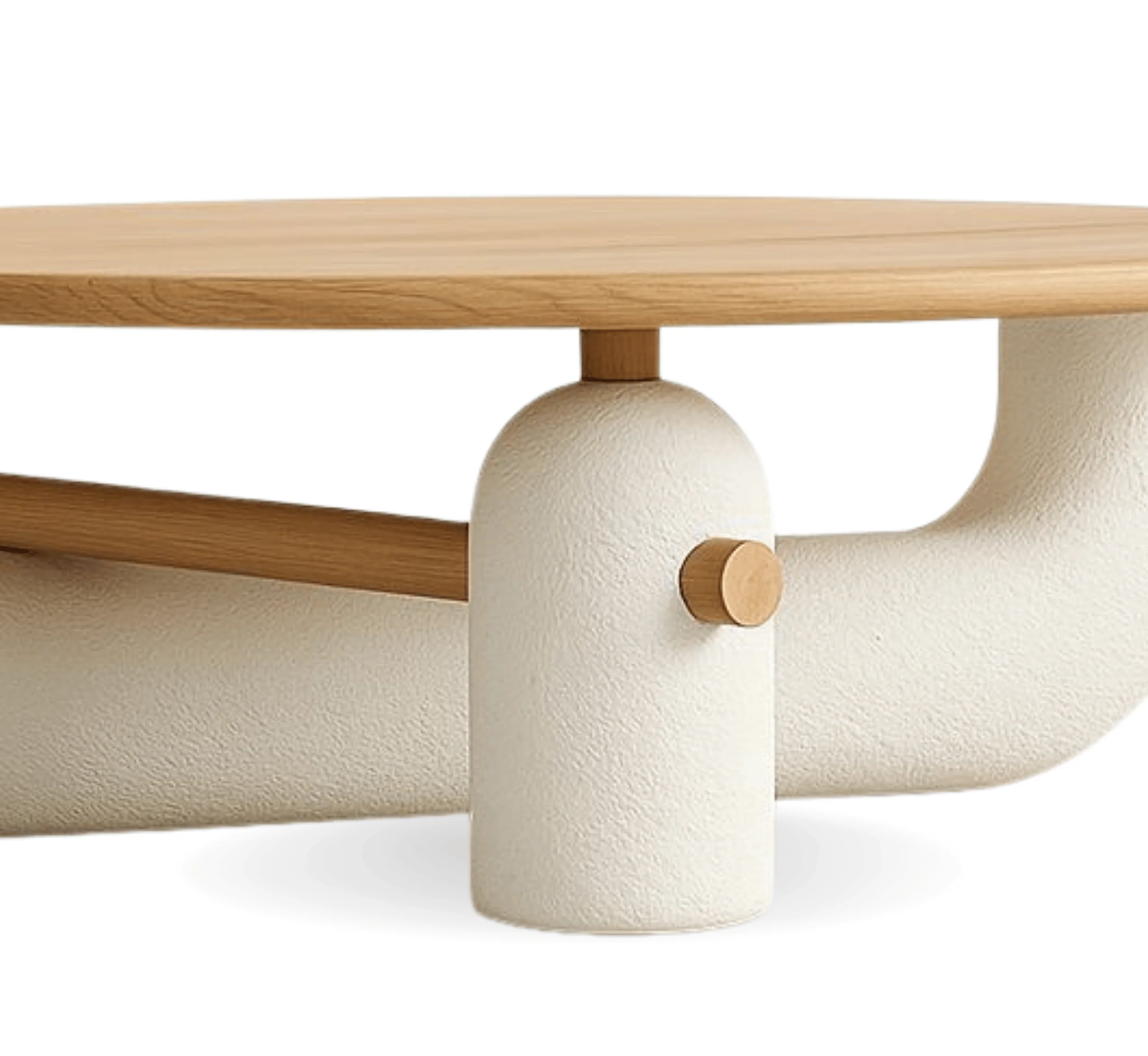 Aurum Round Stone Finish Coffee Table