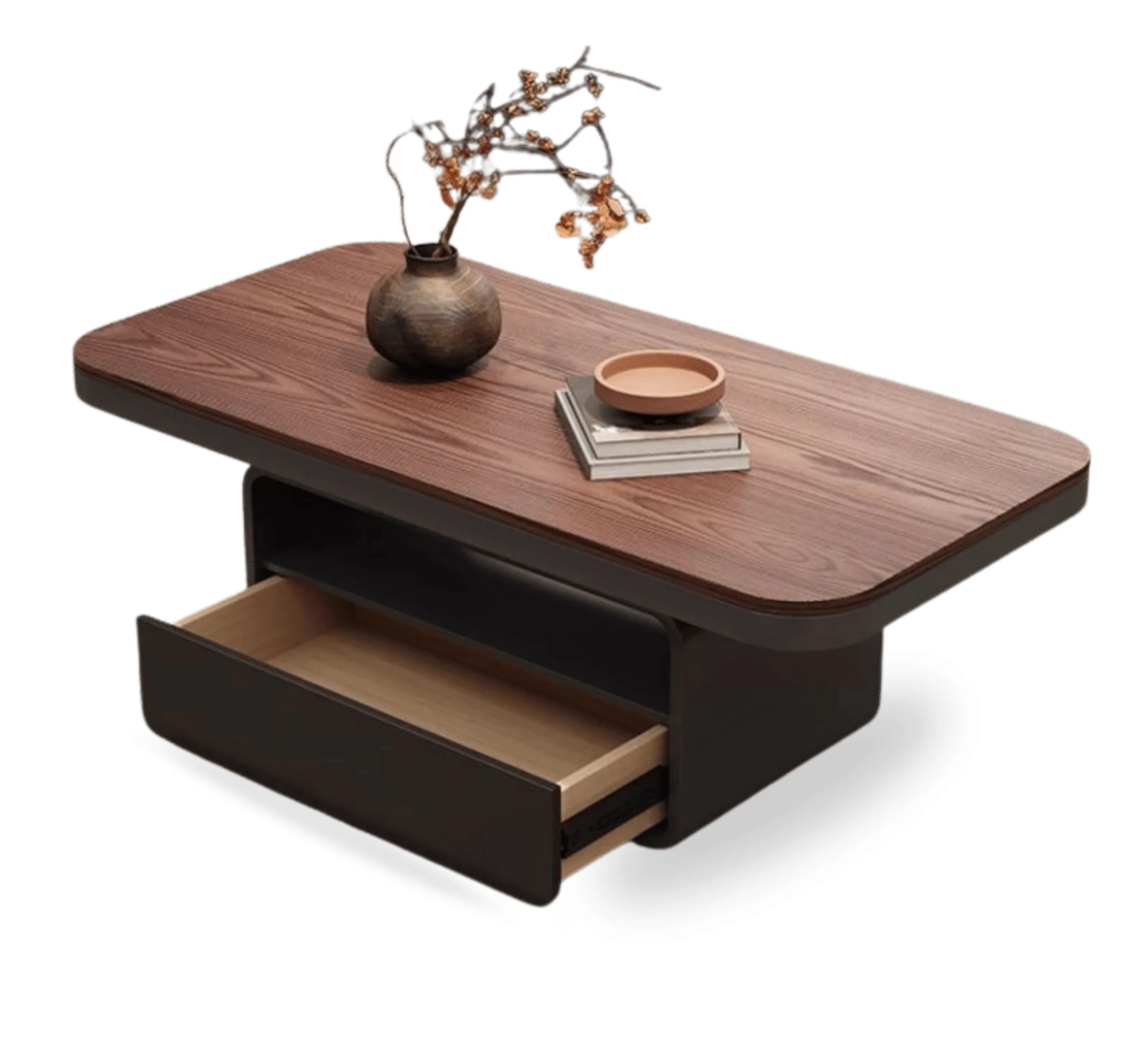 Sibaya Wooden Storage Center Table with wheels