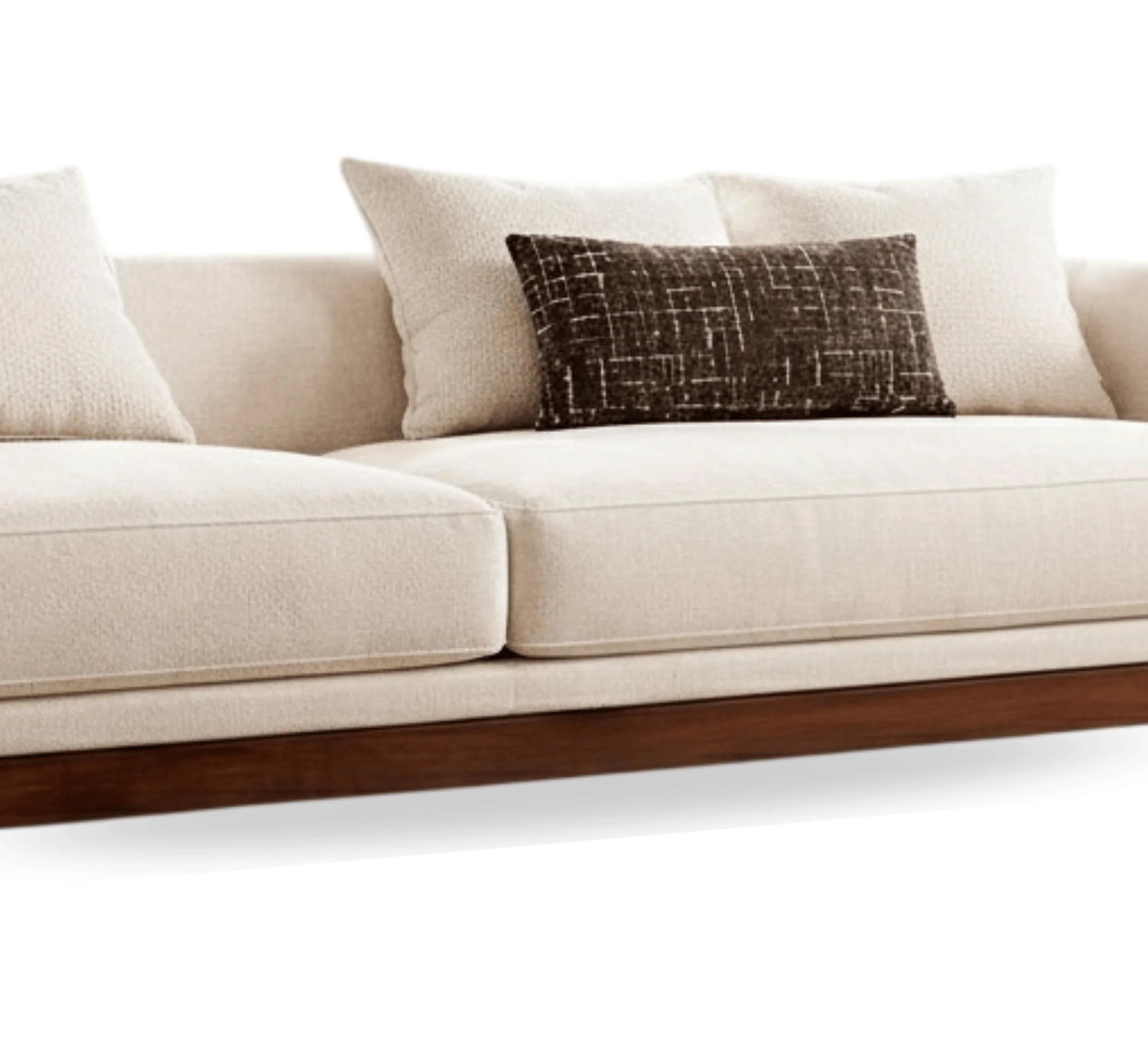 Nestra Plush Wooden Upholstered Sofa Set