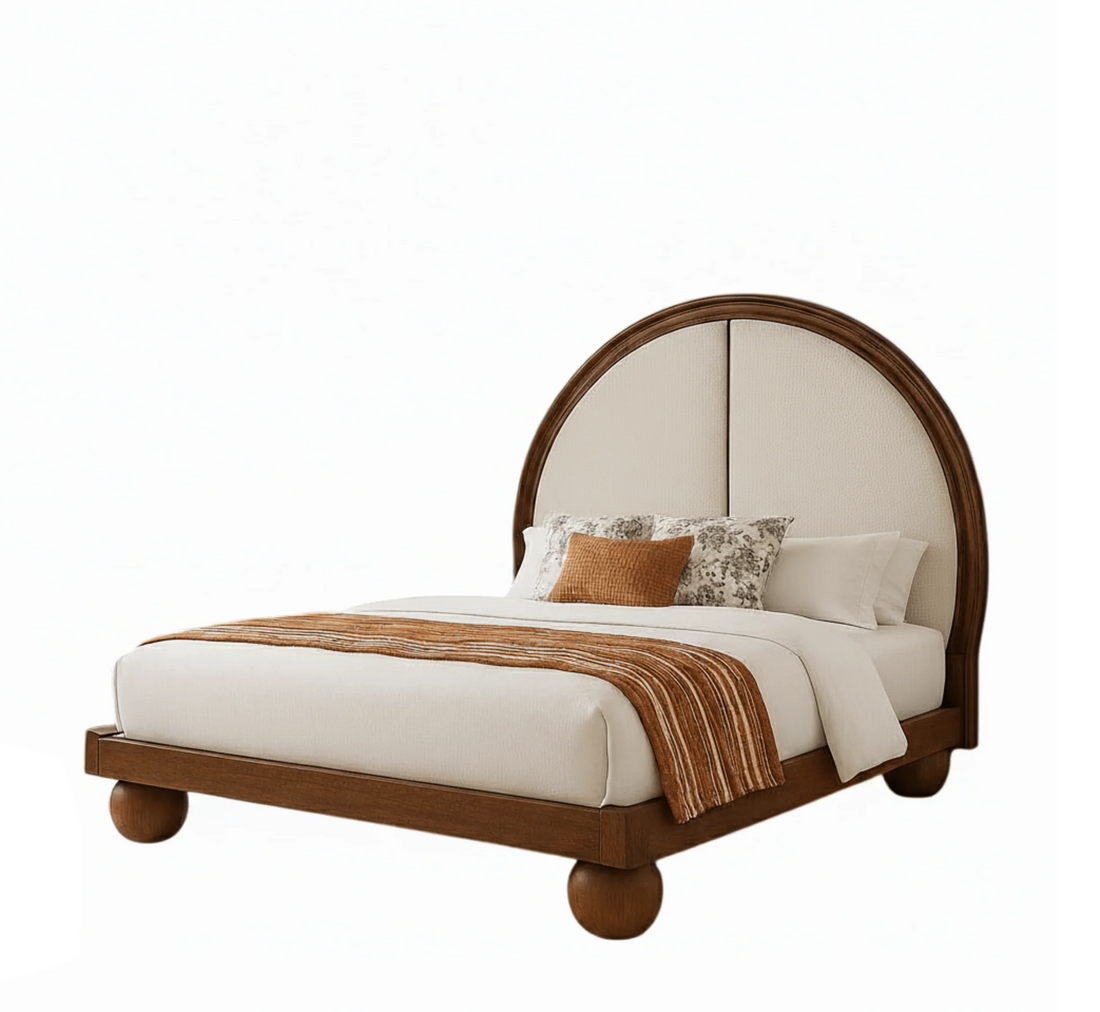 Solid Wood Upholstered Bed