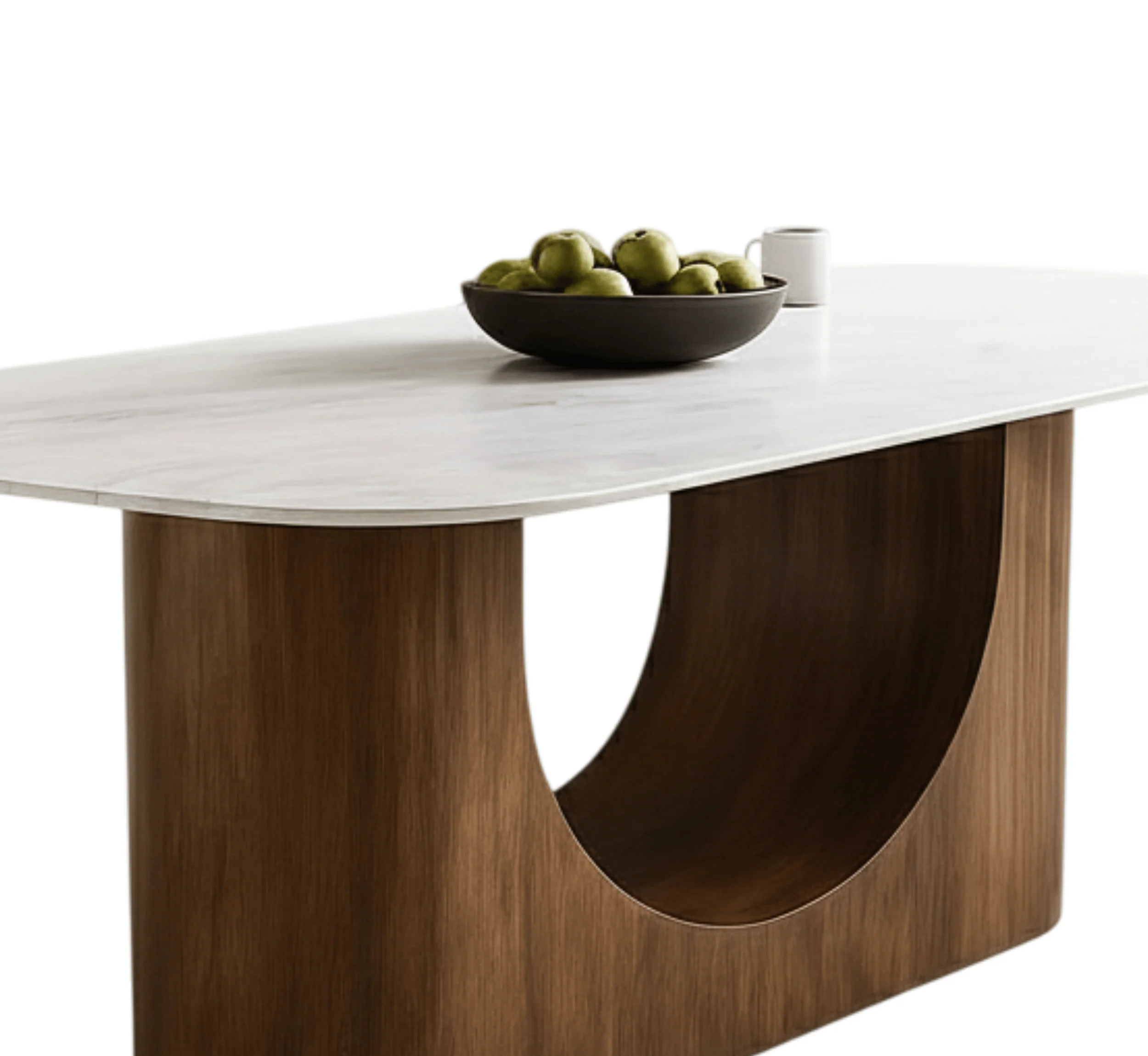 Bruno Marble-Top Wooden Dining Table Set