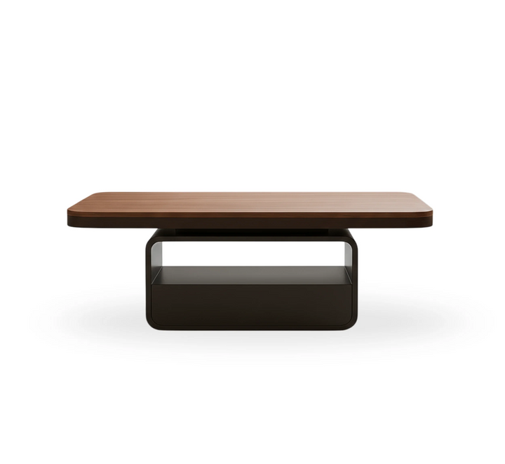 Sibaya Wooden Storage Center Table with wheels