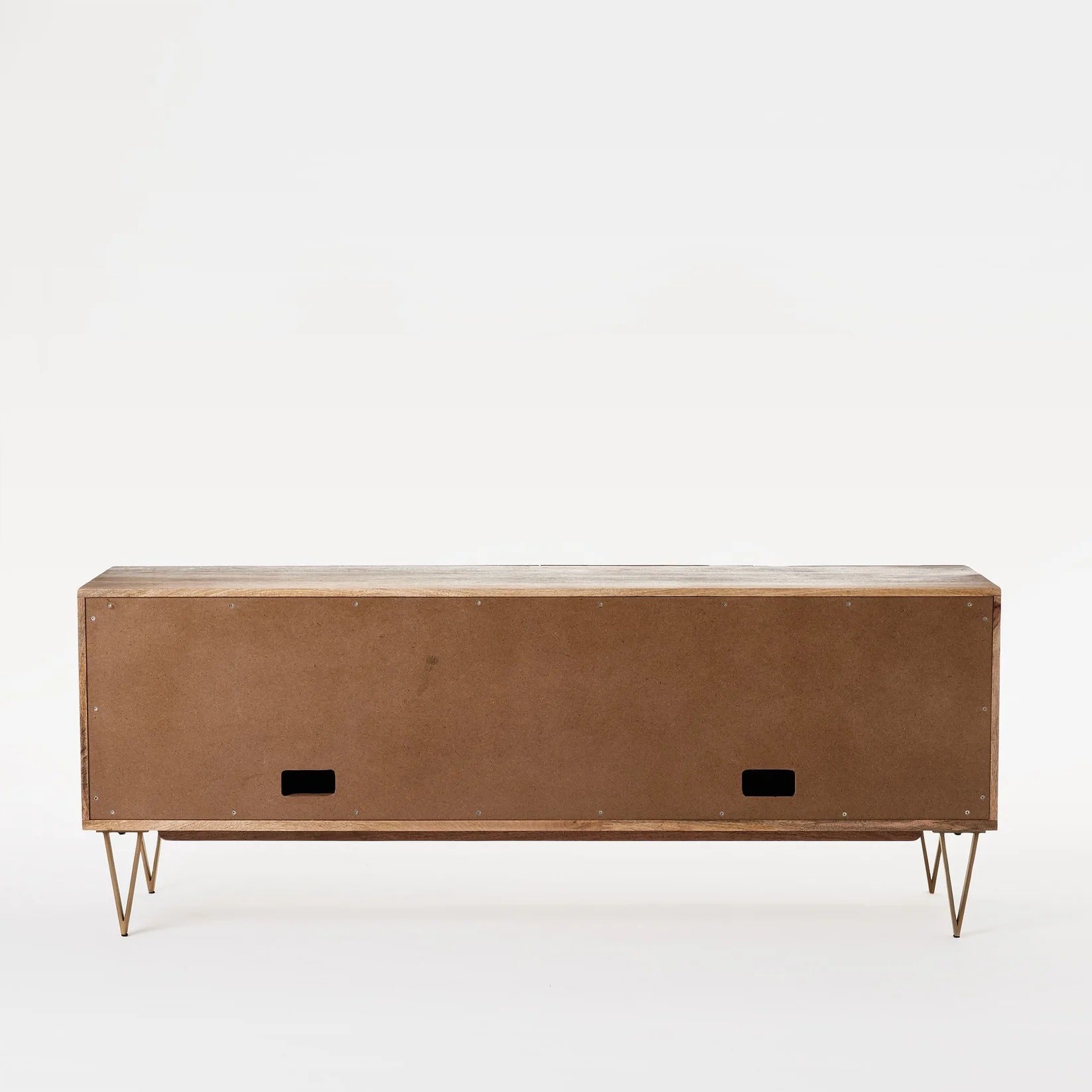 Ambrose Brass Geo Inlay Media Console