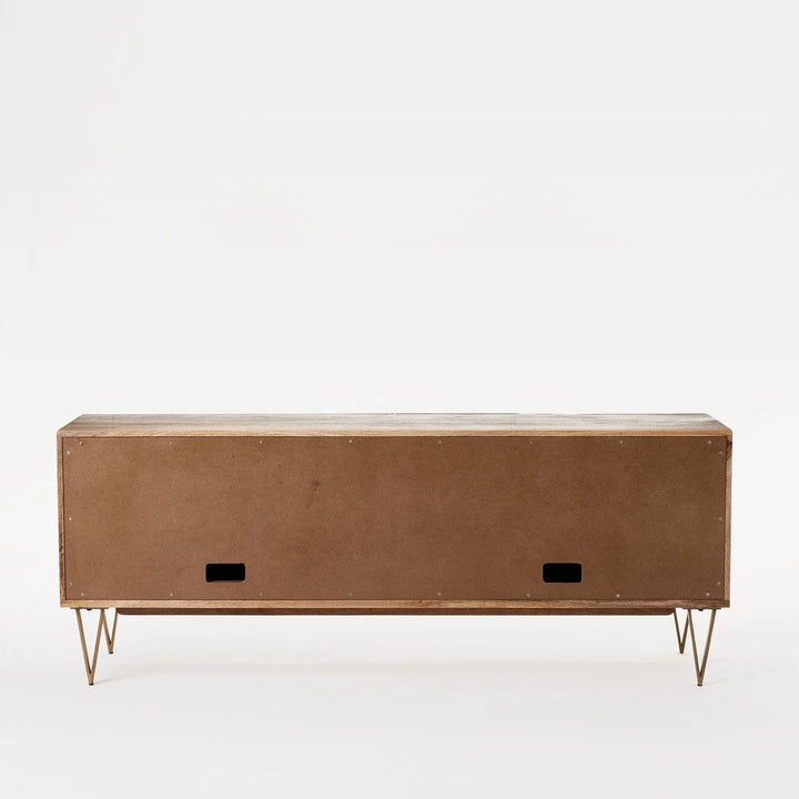 Ambrose Brass Geo Inlay Media Console