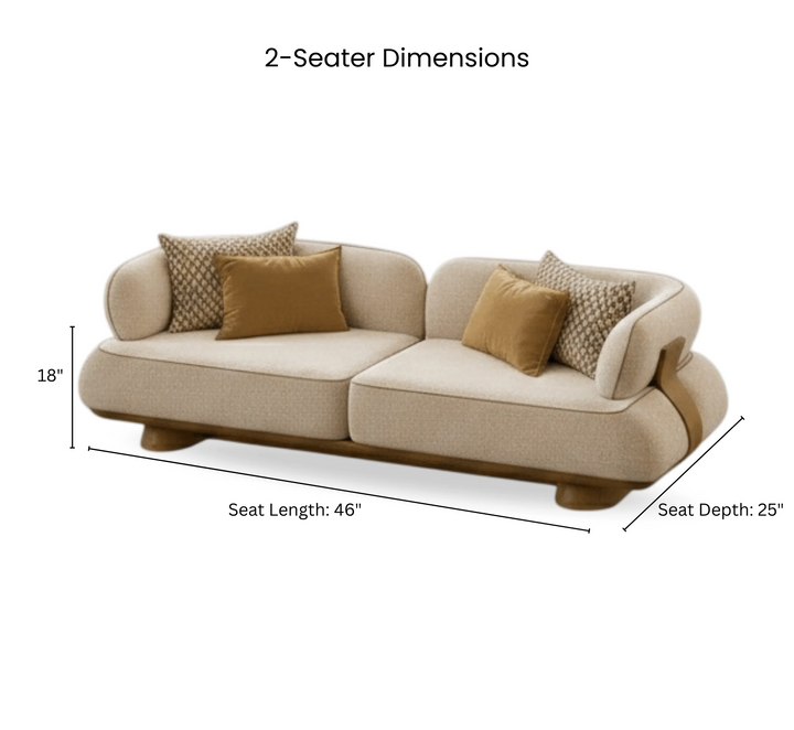 Crest Plush Wooden Upholstered Sofa Set