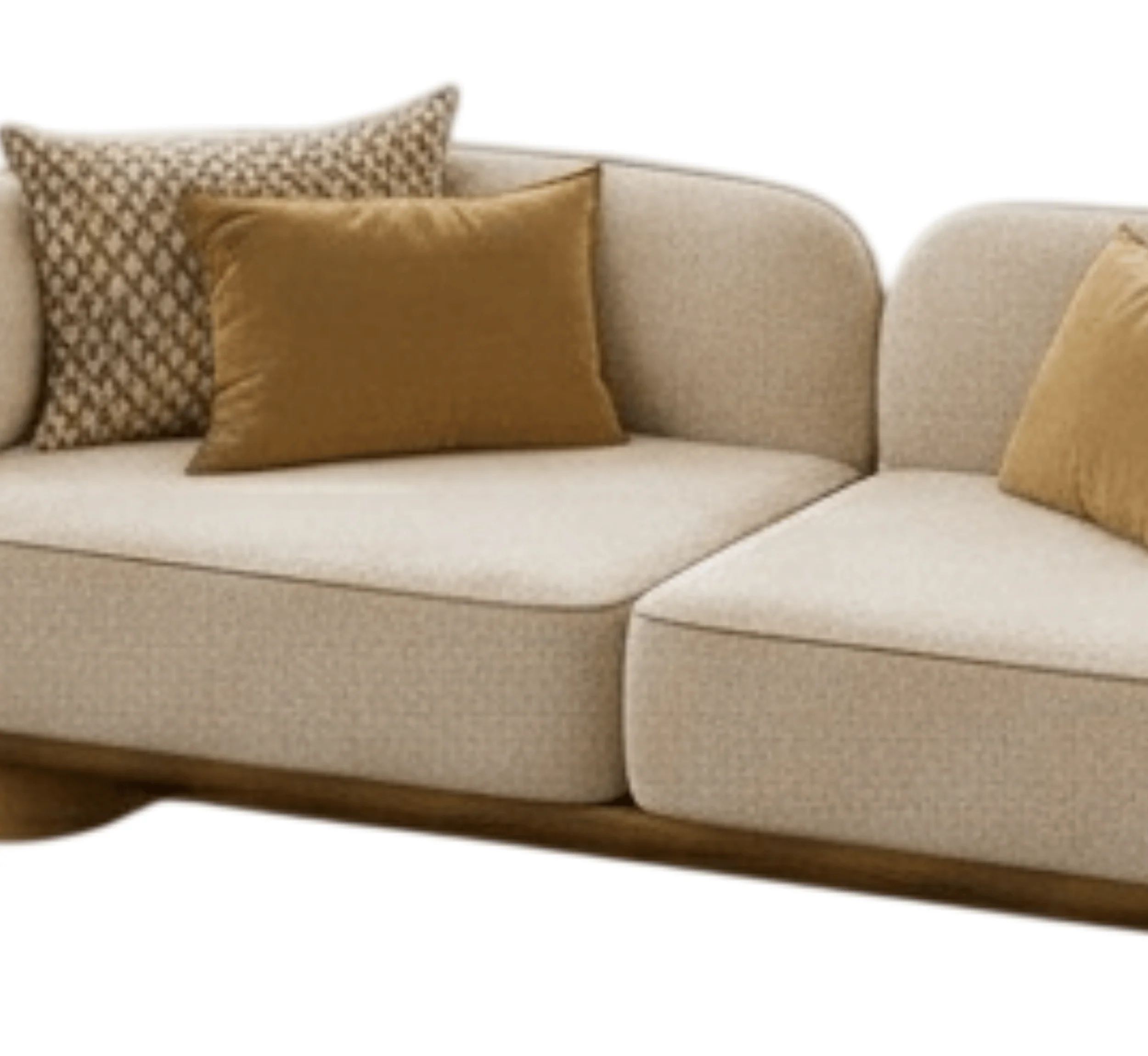 Crest Plush Wooden Upholstered Sofa Set