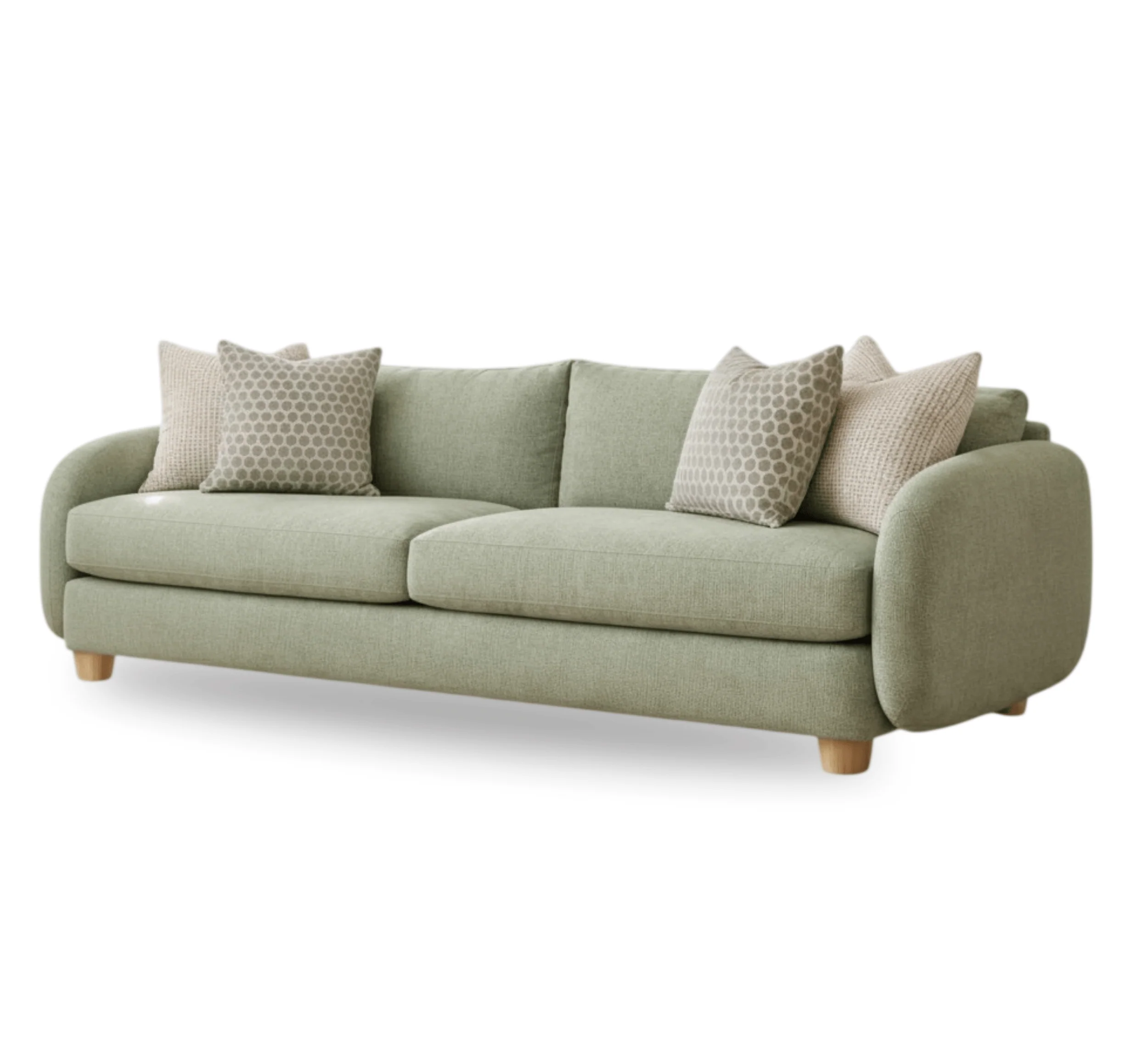 Mellow Plush Wooden Upholstered Sofa Set