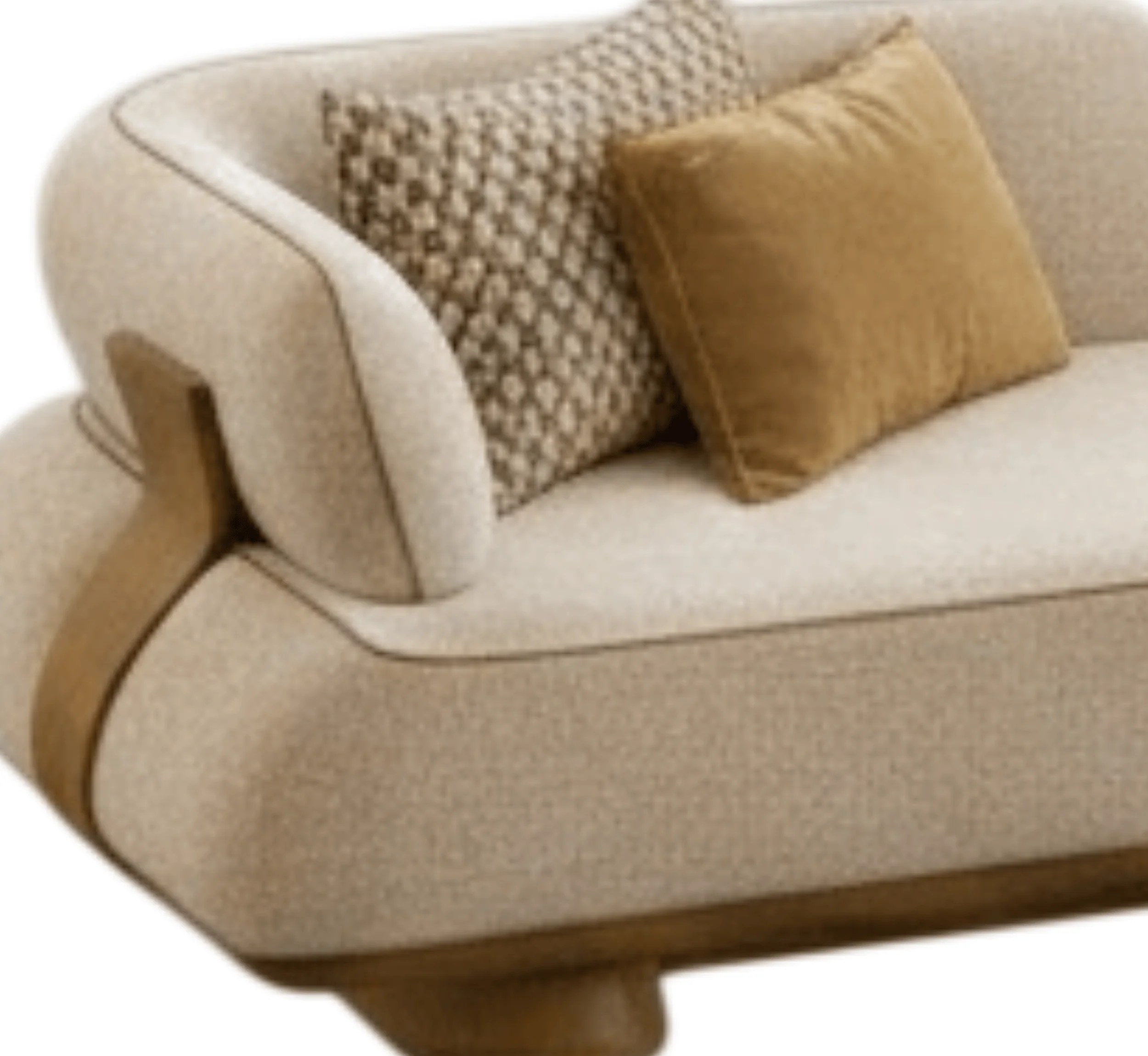 Crest Plush Wooden Upholstered Sofa Set