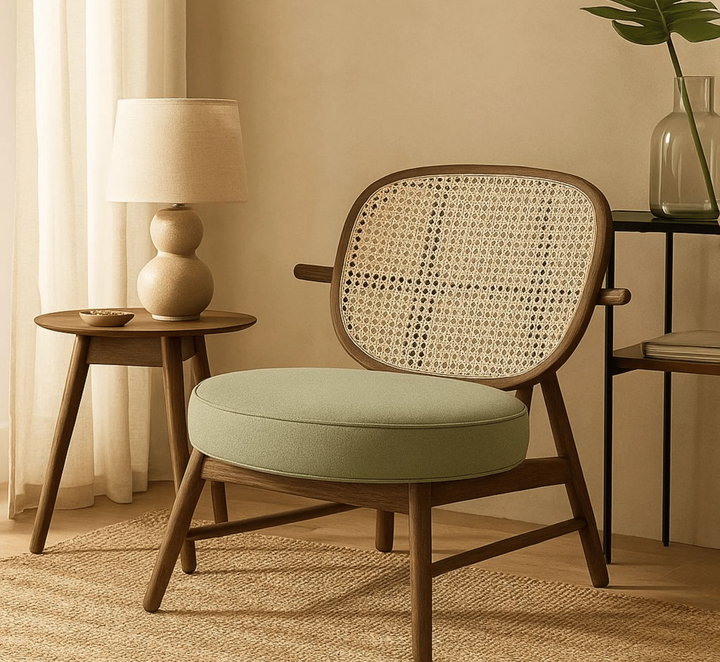 Abby Wooden Plush Armchair