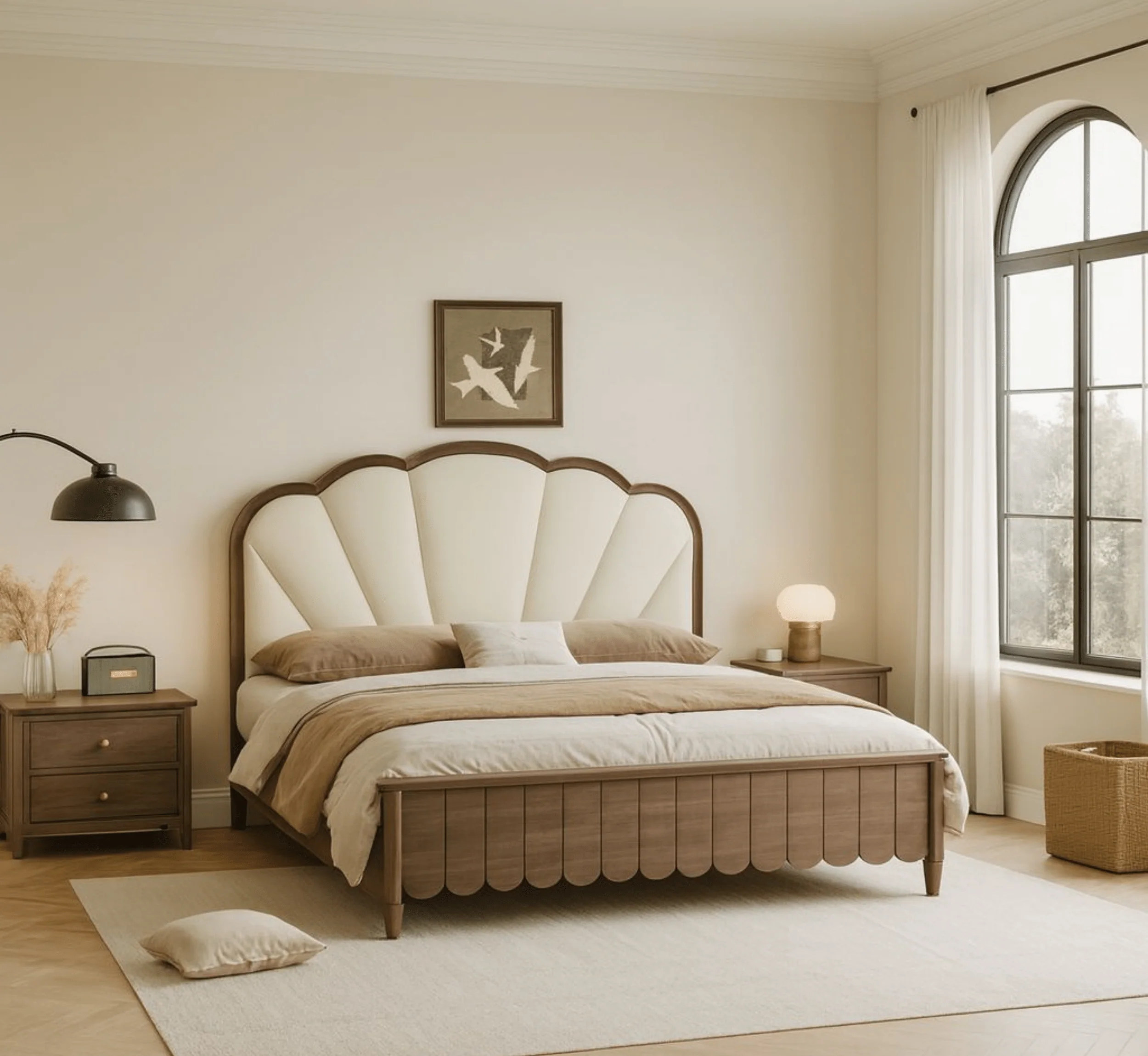 Lisa 100% Solid Wood Upholstered Beds