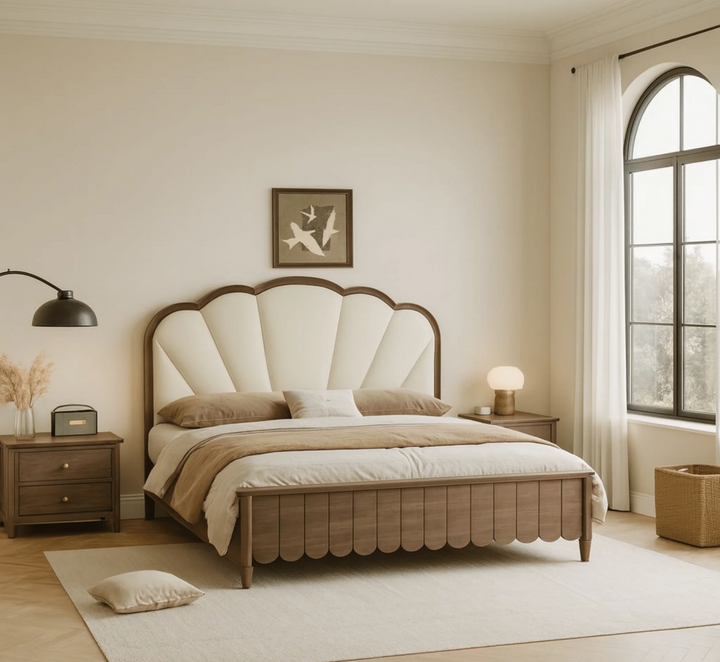 Lisa 100% Solid Wood Upholstered Beds