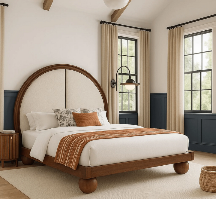 Solid Wood Upholstered Bed
