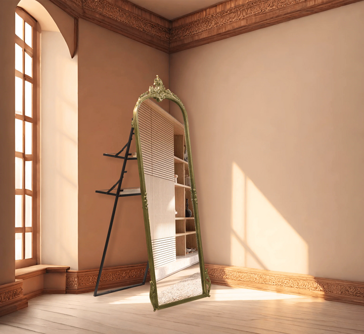 Victorian Arched Full-length Mirror with Stand