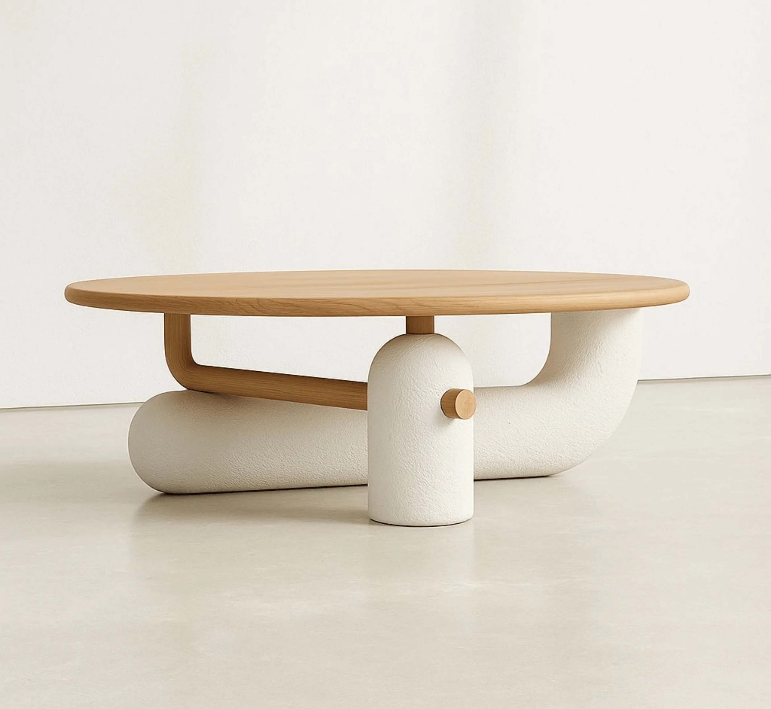 Aurum Round Stone Finish Coffee Table