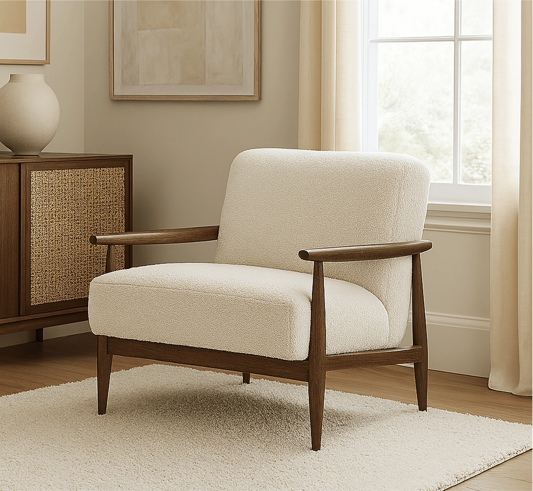 Kiyan Wooden Plush Armchair