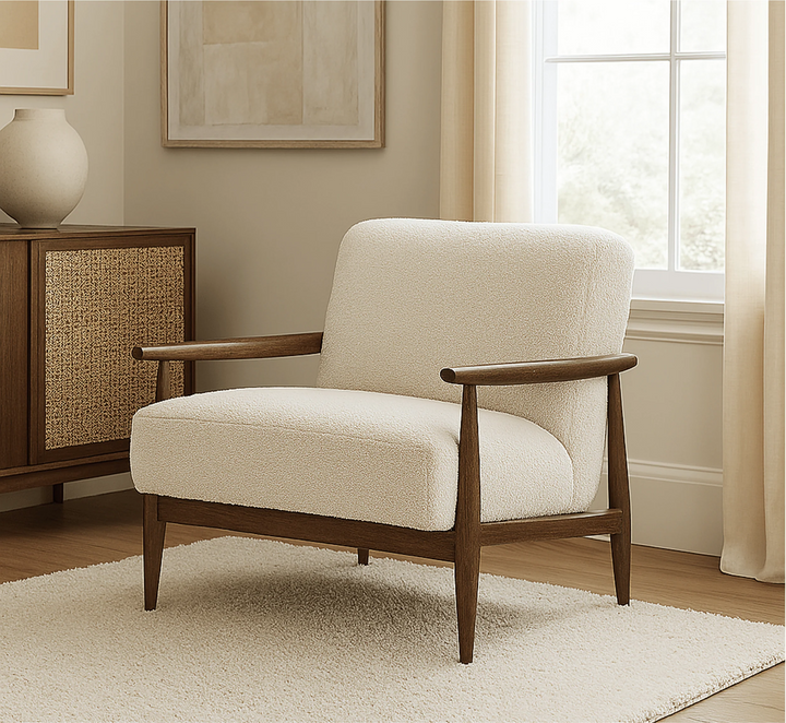 Kiyan Wooden Plush Armchair