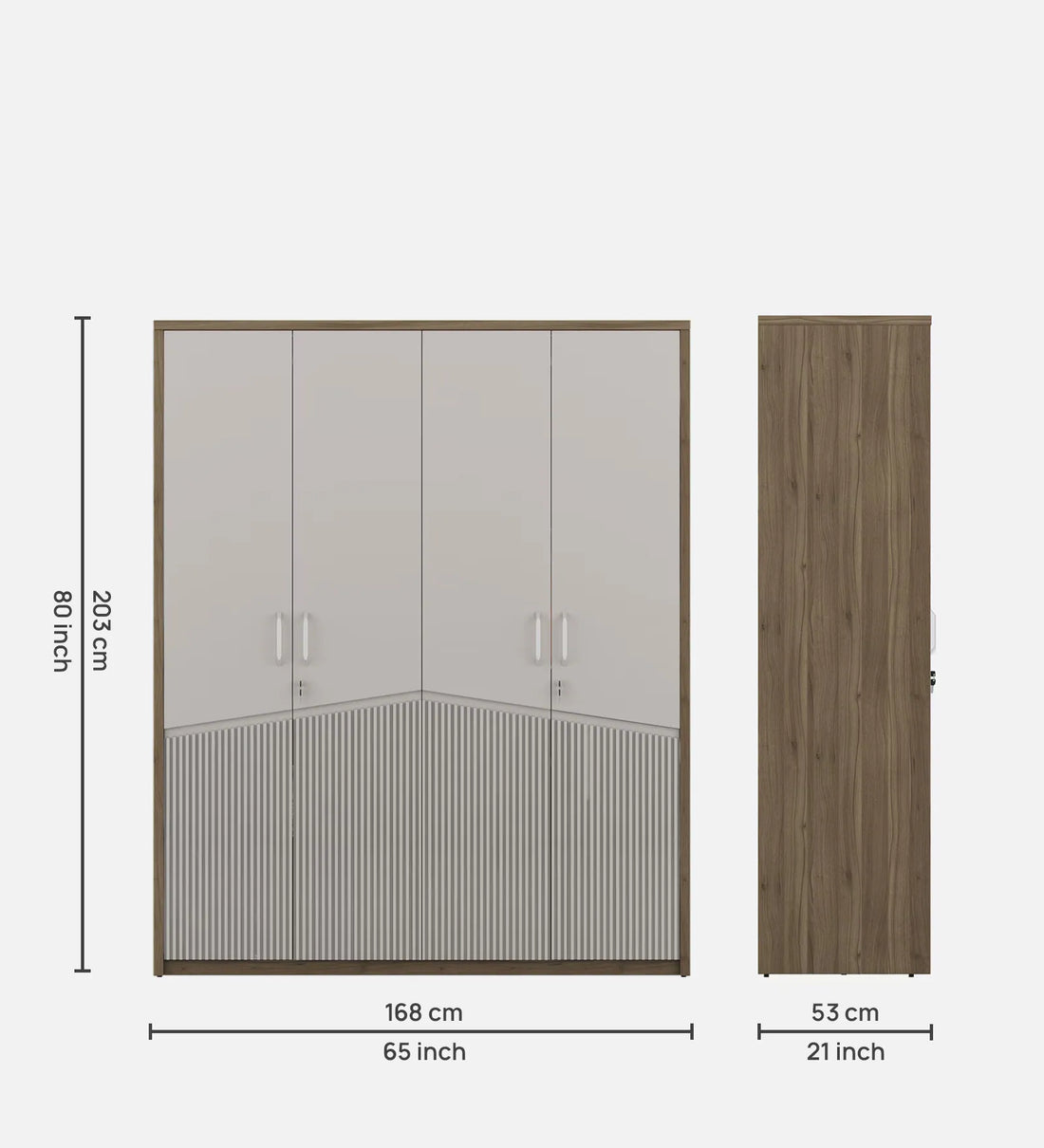 The Nora 4-Door Wardrobe in Lyon Walnut