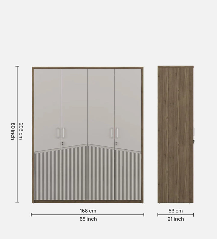 The Nora 4-Door Wardrobe in Lyon Walnut