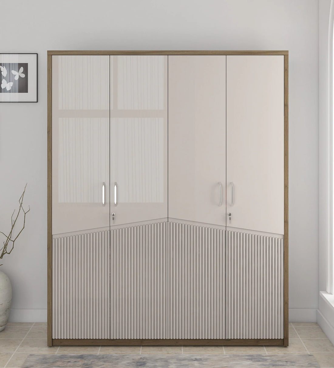 The Nora 4-Door Wardrobe in Lyon Walnut