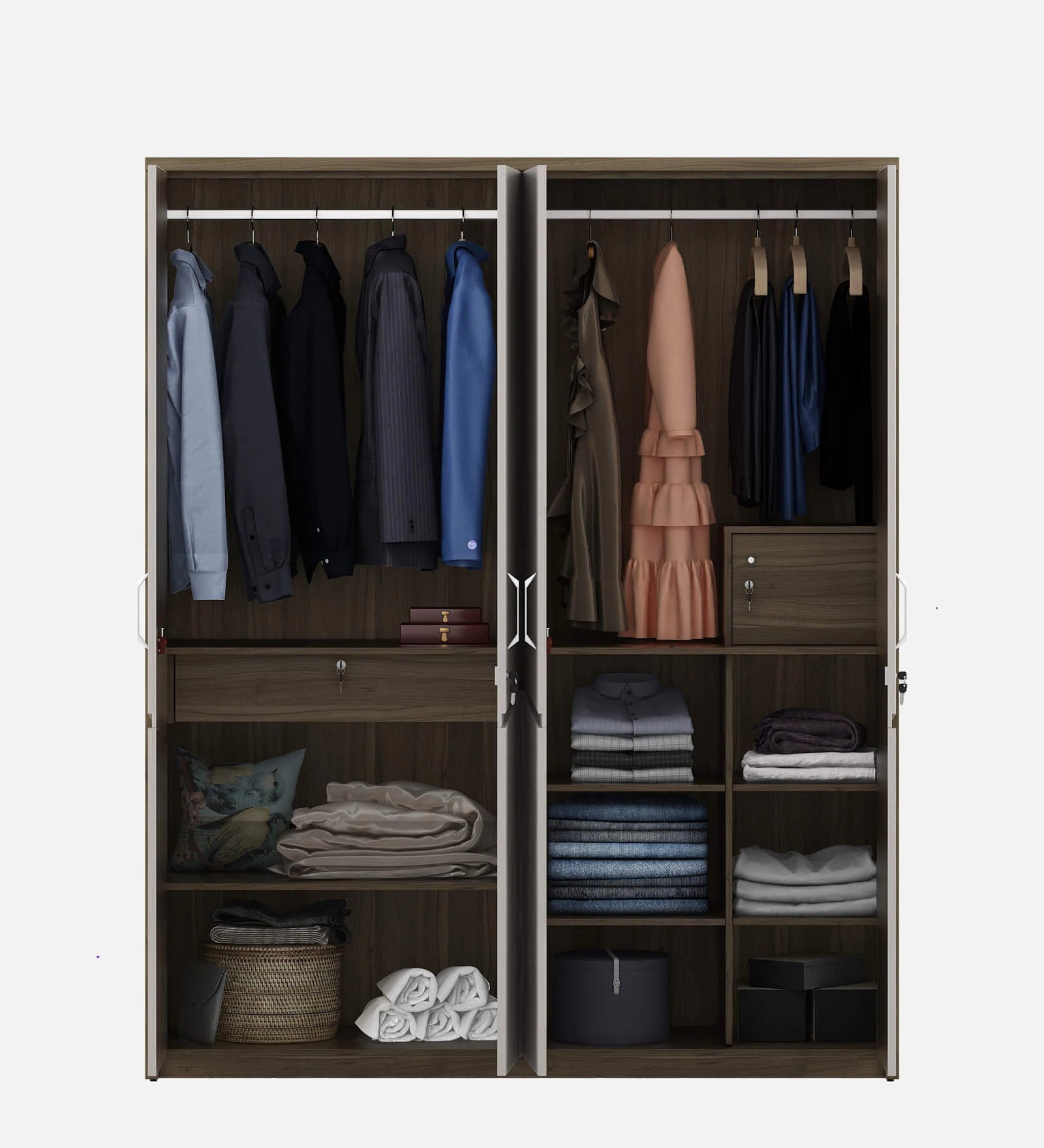 The Nora 4-Door Wardrobe in Lyon Walnut