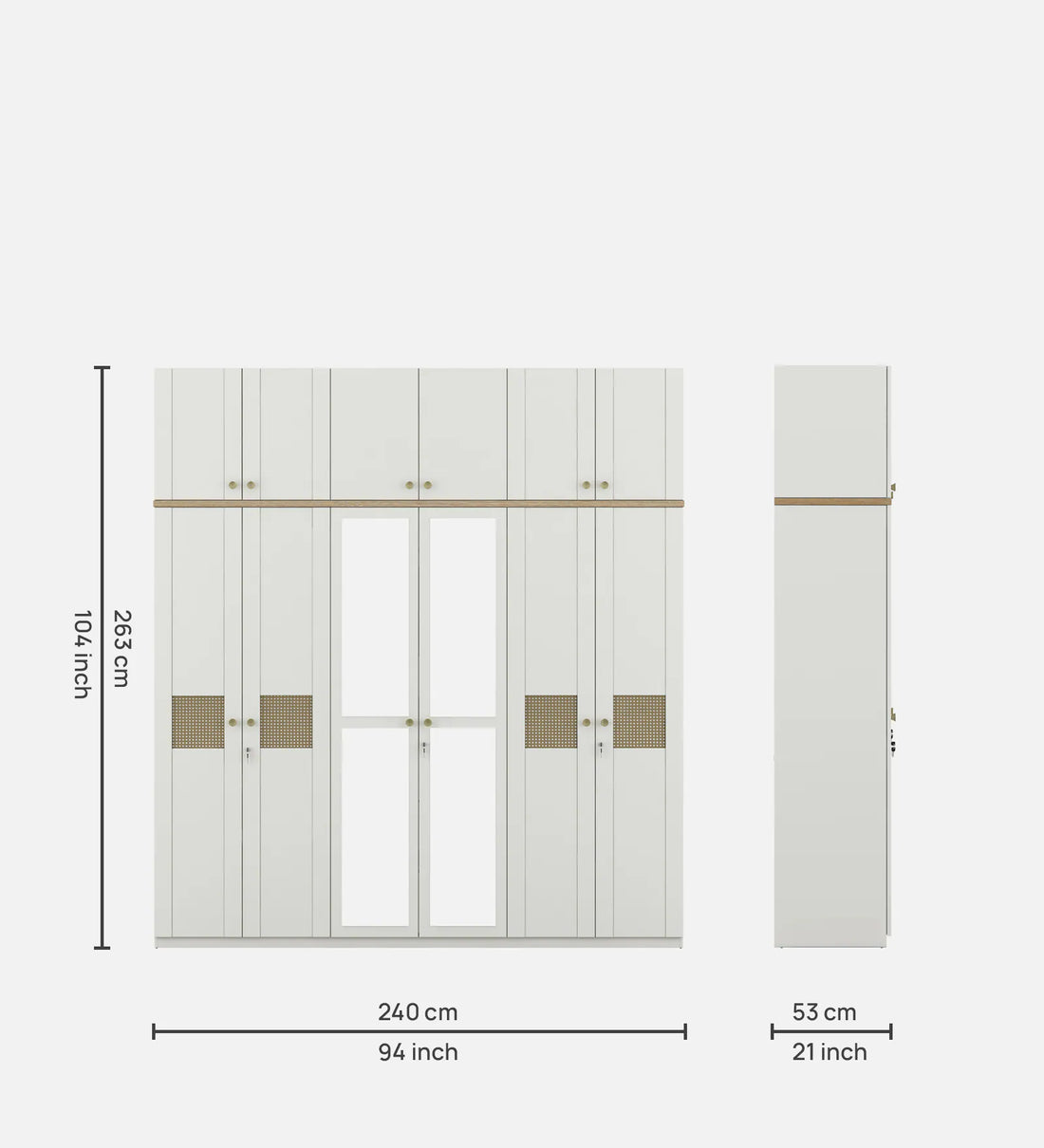 The Lilian Grand 6-Door Wardrobe with Integrated Loft